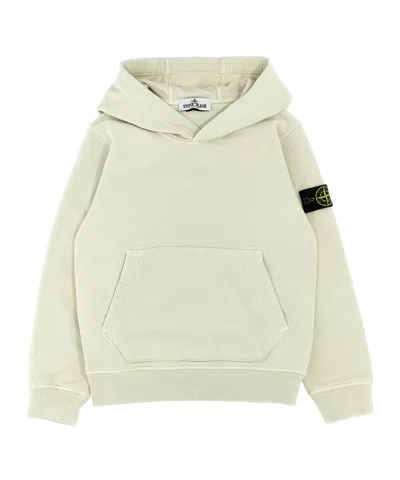 Stone Island Long-sleeved Hoodie In White