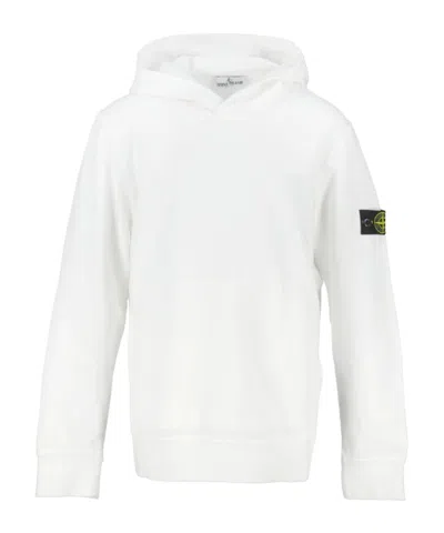 Stone Island Long-sleeved Hoodie In White