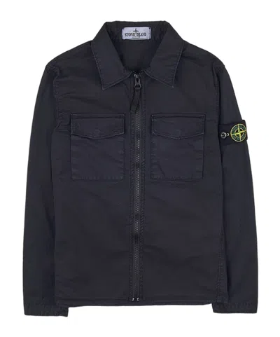 Stone Island Long-sleeved Jacket In Black