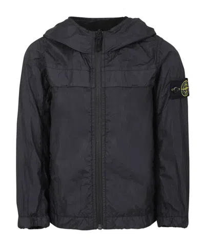 Stone Island Long-sleeved Jacket In Black