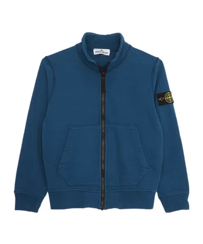 Stone Island Long Sleeved Jacket In Blue