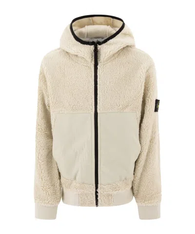 Stone Island Long-sleeved Jacket In White