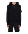 Stone Island Black Patch Cardigan In Black