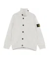Stone Island Long-sleeved Knitted Cardigan In Gray