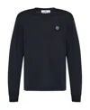Stone Island Long Sleeve T-shirt With Compass Patch In Blue