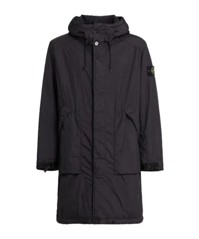 Stone Island Long-sleeved Parka In Black