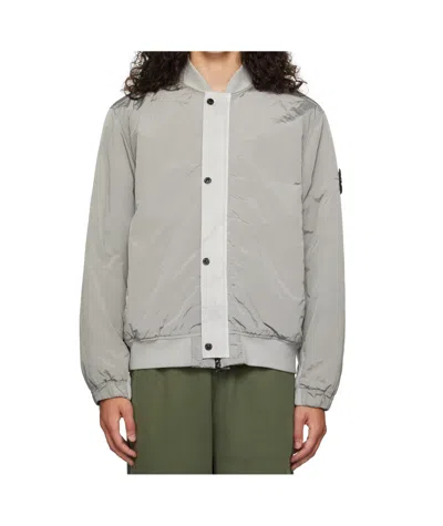 Stone Island Long-sleeved Pilot Jacket In Gray