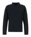 Stone Island Navy 2200011 Long Sleeve Cotton Jersey Polo In Blue