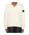 Stone Island Long-sleeved Polo Shirt In White