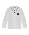 Stone Island Long-sleeved Polo Shirt In White