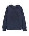 Stone Island Long-sleeved Round-neck Sweater In Blue