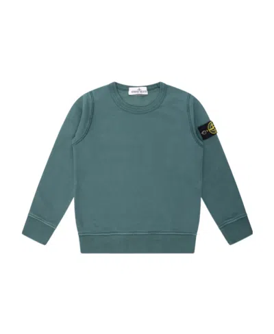 Stone Island Long-sleeved Round-neck Sweater In Green