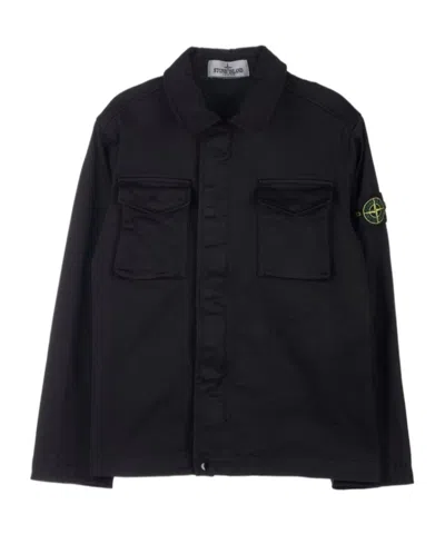 Stone Island Long-sleeved Shirt In Black