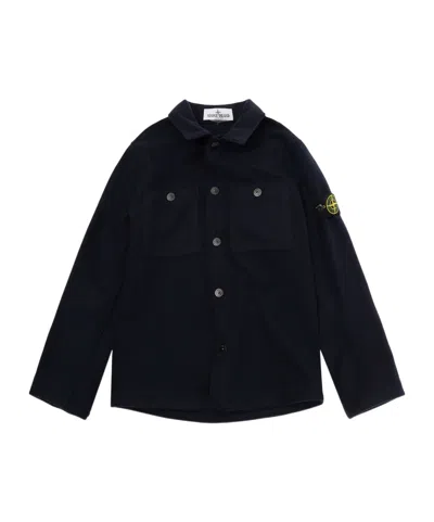 Stone Island Long-sleeved Shirt In Blue