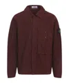 Stone Island Long-sleeved Shirt Jacket In Burgundy
