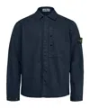 Stone Island Collared Shirt With Chest Pocket Detail In Navy