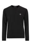 Stone Island Long-sleeved Slim Fit T-shirt With Compass Patch In Black
