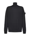 Stone Island Ghost Virgin Wool Funnel-neck Sweater In Black