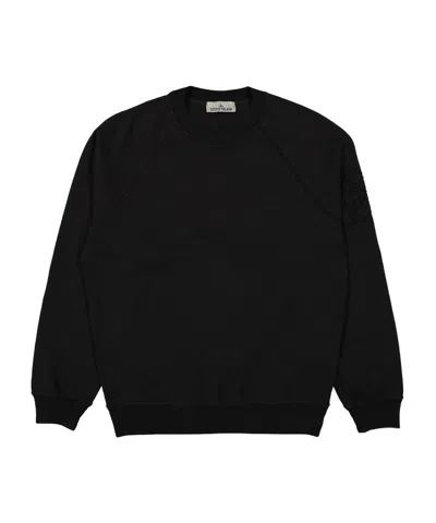 Stone Island Long-sleeved Sweater In Black