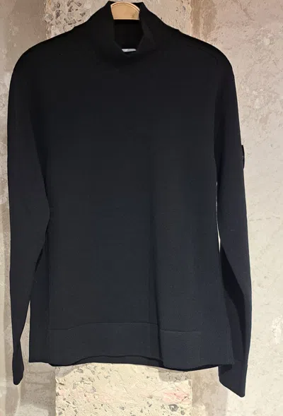 Stone Island Long-sleeved Sweater In Black