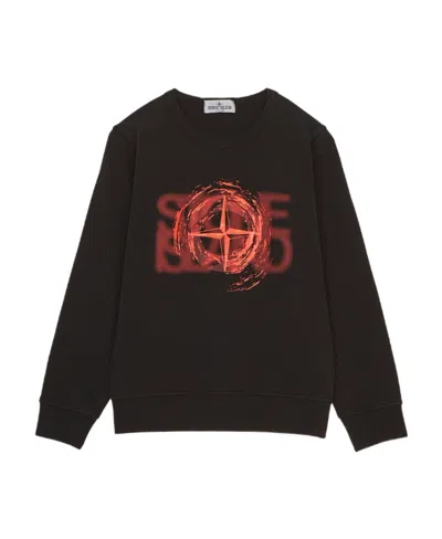 Stone Island Long-sleeved Sweater In Black