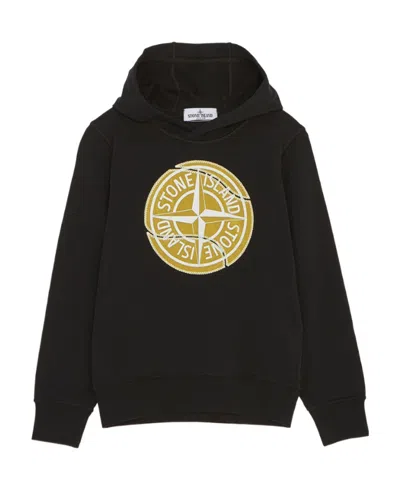 Stone Island Long-sleeved Sweater In Black