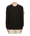 Stone Island Lightweight Wool Crew Neck Pullover In Black