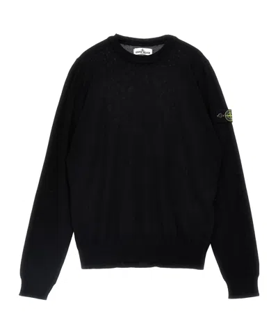 Stone Island Long-sleeved Sweater In Black