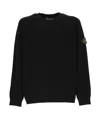 Stone Island Ribbed Crewneck Sweater With Long Sleeves In Black
