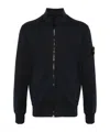 Stone Island Ghost Virgin Wool Zip Cardigan In Blue