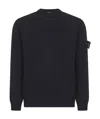 Stone Island Black Soft Organic Cotton Crewneck Sweater In Blue