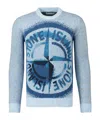 Stone Island Wool-blend Crew-neck Sweater In Blue