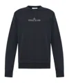 Stone Island Logo-print Cotton Sweatshirt In Blue