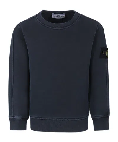Stone Island Long-sleeved Sweater In Blue