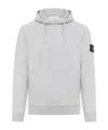Stone Island Grey Melange 64120 Brushed Fleece Hooded Sweatshirt In Gray
