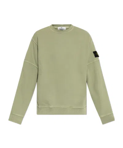 Stone Island Compass Badge Sweatshirt In Green