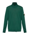 Stone Island Roll-neck Patch-pocket Sweater In Green