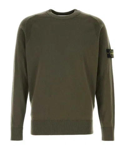 Stone Island Long-sleeved Sweater In Green