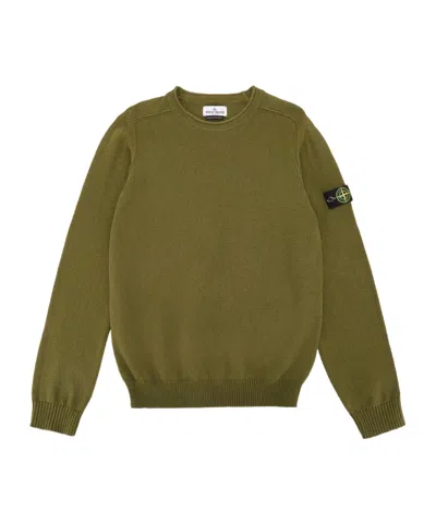 Stone Island Long-sleeved Sweater In Green