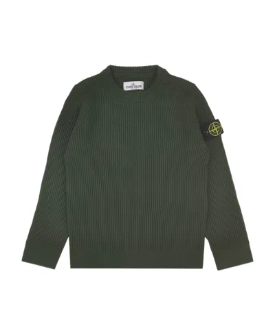 Stone Island Long-sleeved Sweater In Green