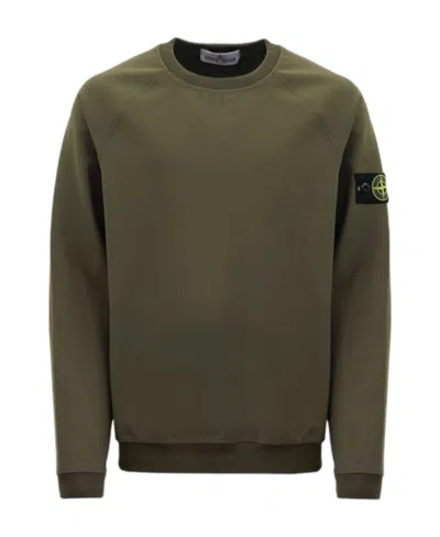 Stone Island Long-sleeved Sweater In Green