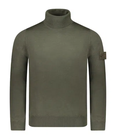 Stone Island Long-sleeved Sweater In Green