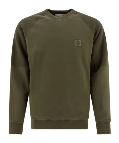 STONE ISLAND STONE ISLAND LOGO PATCH CREWNECK SWEATSHIRT