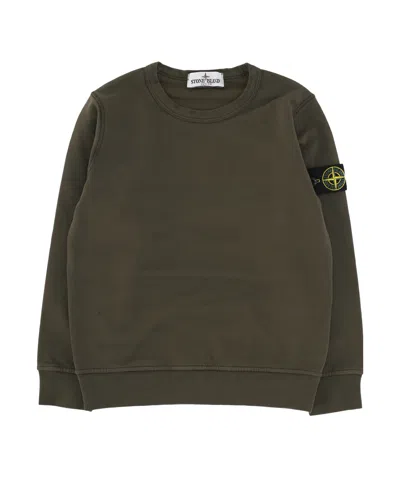 STONE ISLAND STONE ISLAND JUNIOR LOGO-PATCH CREWNECK SWEATSHIRT