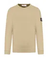 Stone Island Regular-fit Crewneck Sweatshirt With Side Inlays In Neutral