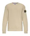 Stone Island Classic Fit Crew Neck Sweater With Distinctive Badge In Nude