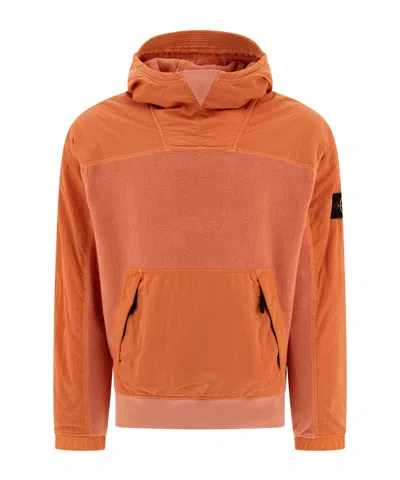 Stone Island Long-sleeved Sweater In Orange