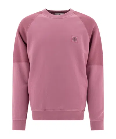 Stone Island Long-sleeved Sweater In Pink