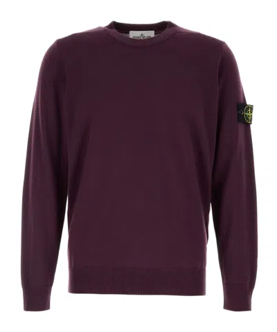 Stone Island Long-sleeved Sweater In Purple