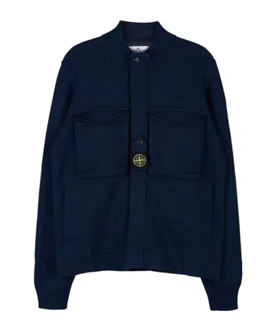 Stone Island Long-sleeved Sweater In Sea-blue